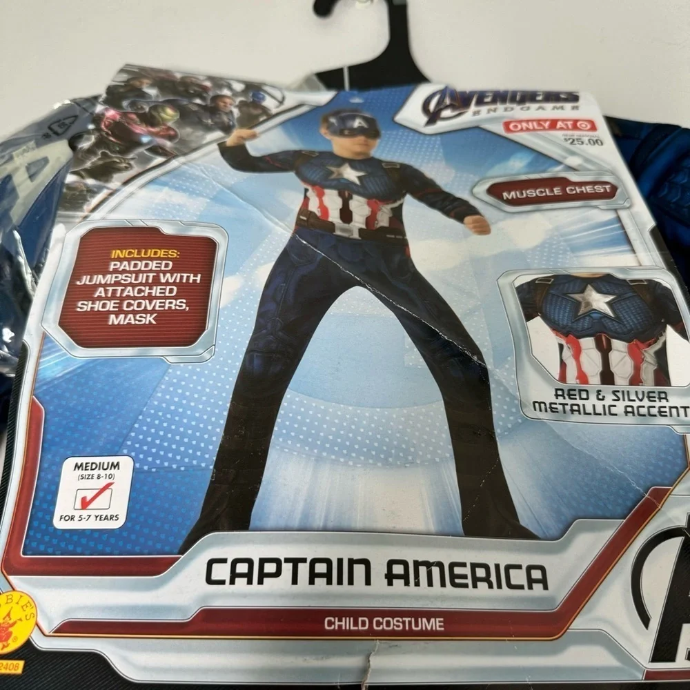 New Marvel Youth Captain America Halloween Costume Size Medium (8-10)